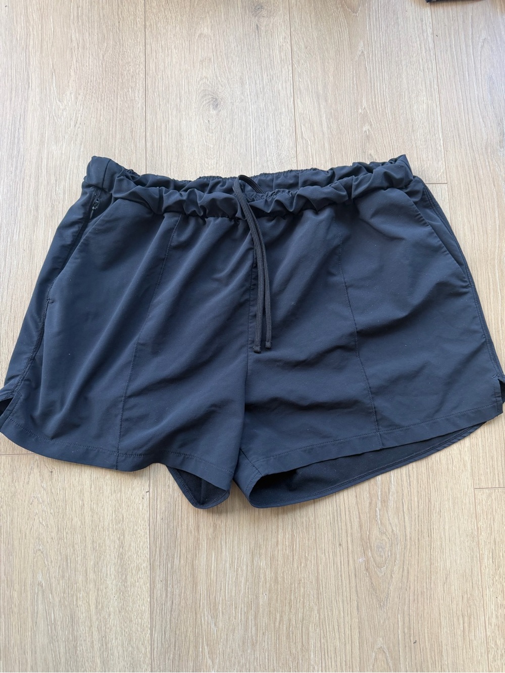 Zella Black Drawstring Active Shorts, L